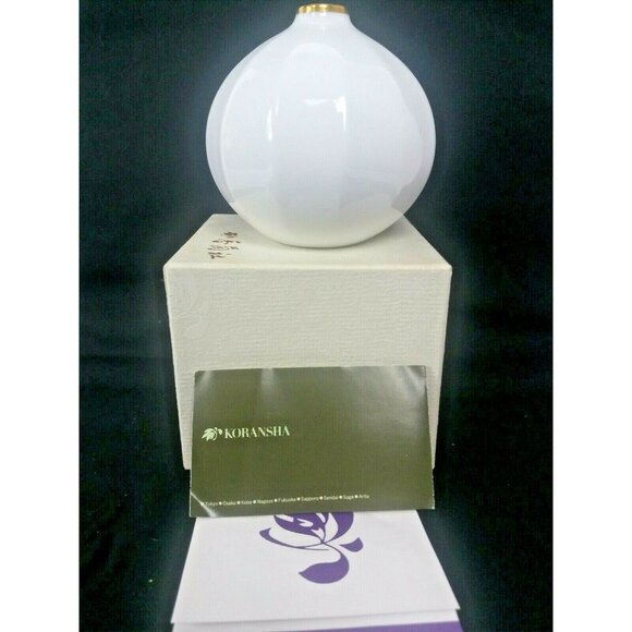 Vintage Japanese Porcelain Bulb Vase White Fukagawa Koransha Arita Feng Shui - Picture 4 of 8